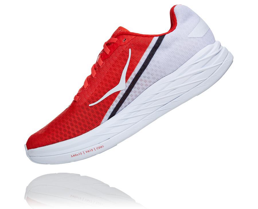 Hoka Australia One One Rocket X - Mens Running Shoes Red/White - KJENC-7613